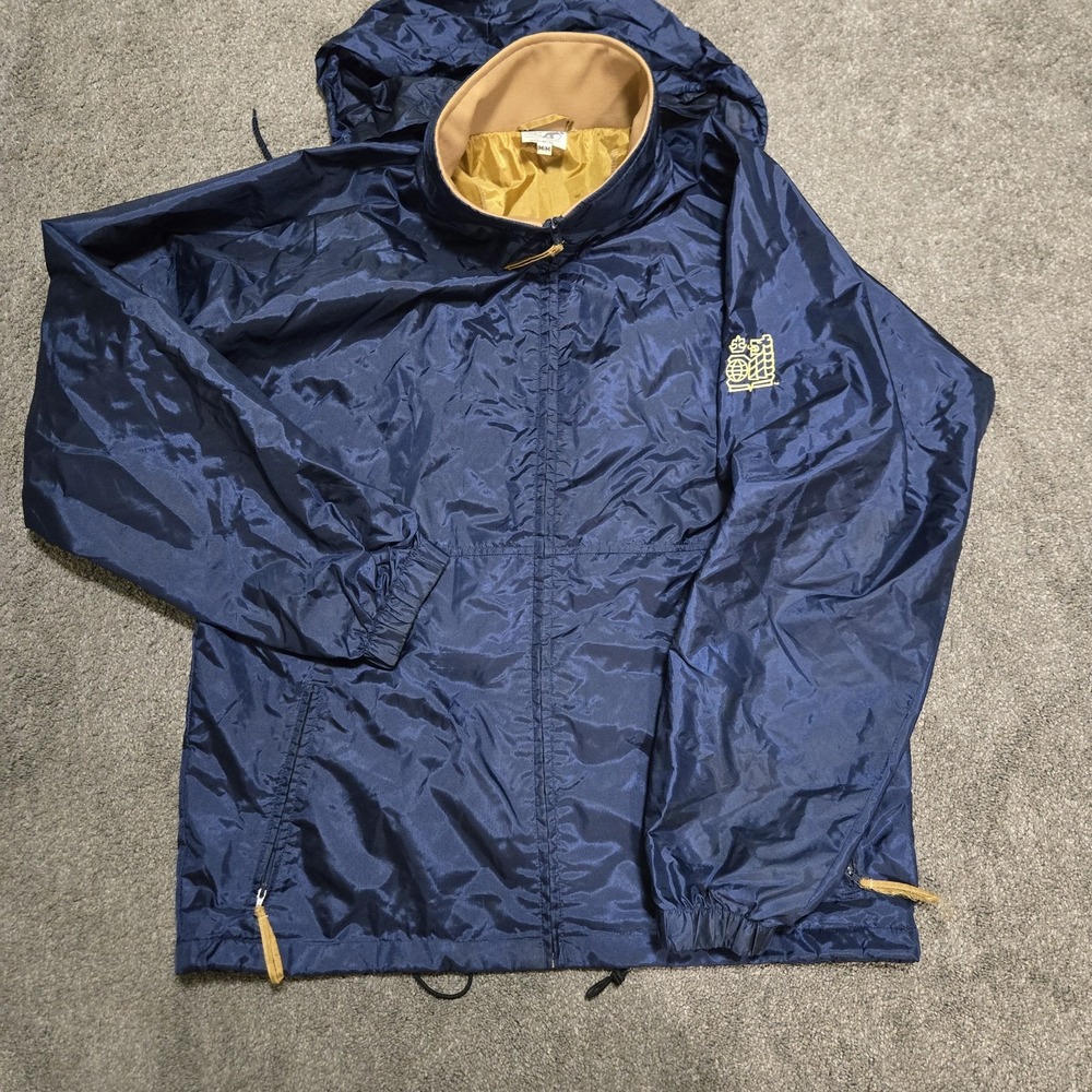 Vintage Pace Setter Windbreaker Jacket – Navy Blue/Gold – Made in Canada – Size‎
